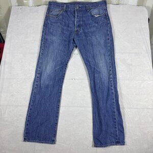 Levi's Strauss 501 Straight Leg Mens Blue Denim  5-Pockets Outdoor Size 36x32